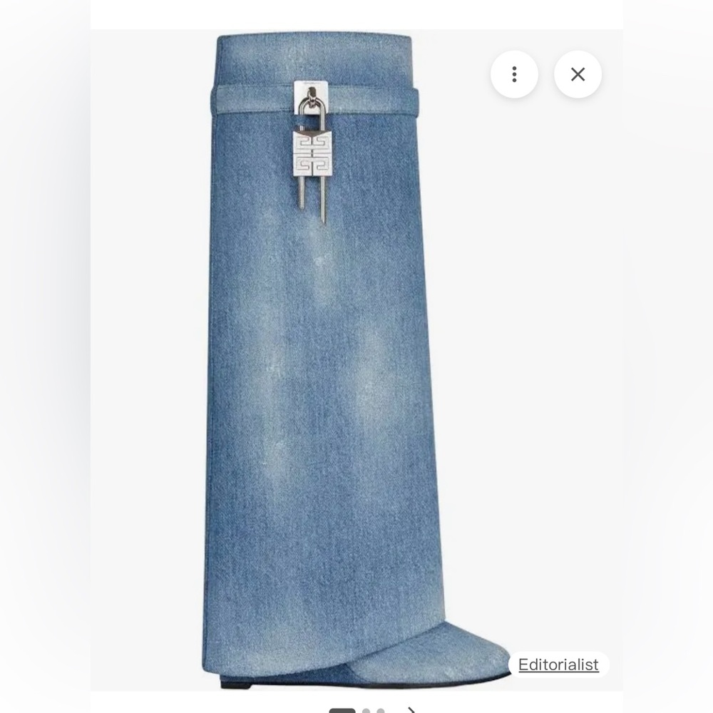 Givenchy Shark Lock boots in washed denim